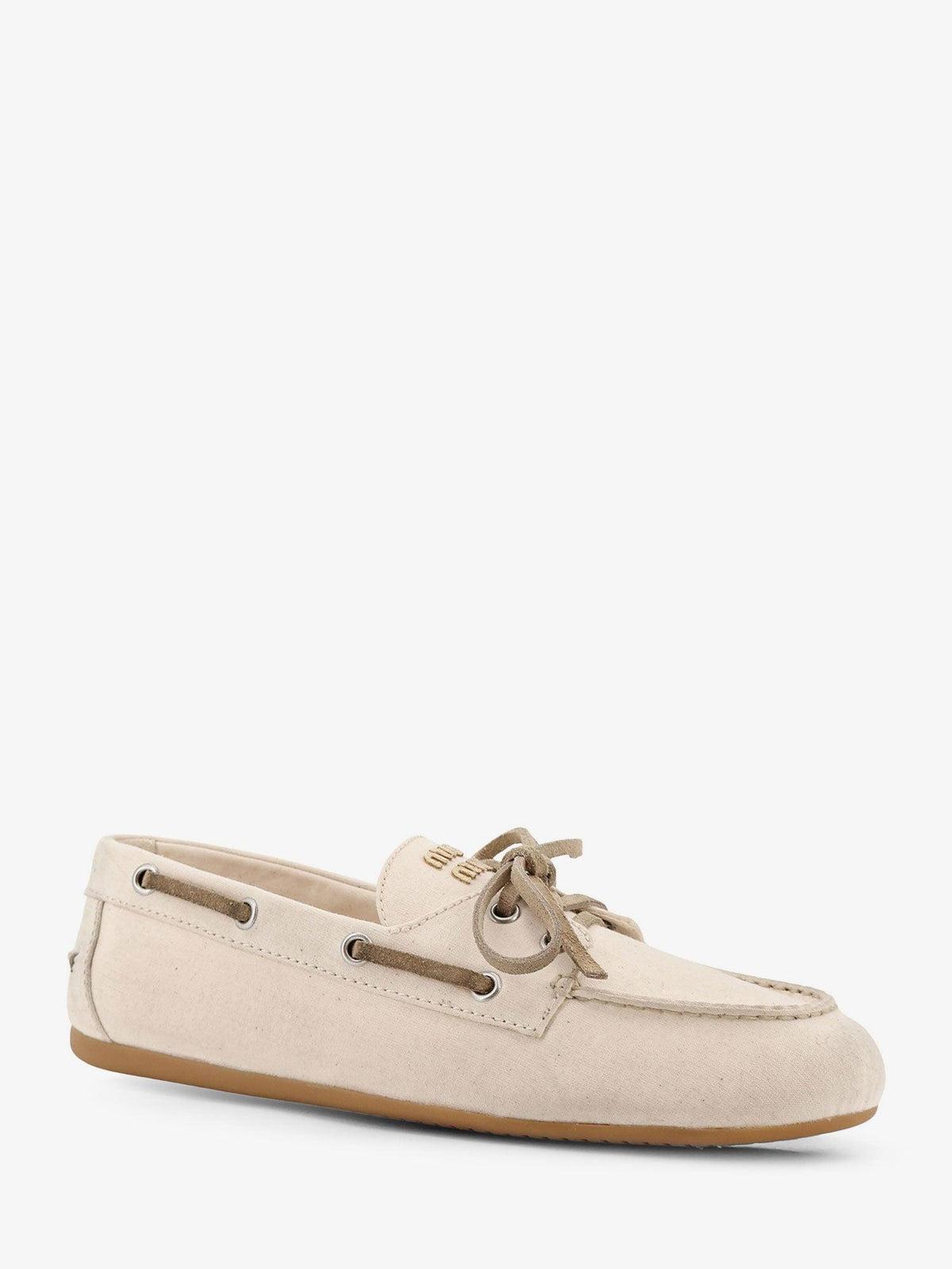 Miu Miu Leather Loafer Boat Shoes