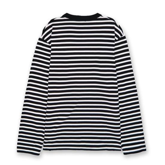 Maison Kitsune Black White Long Sleeve T-Shirt FU00115 KJ0044 BKWH S198
