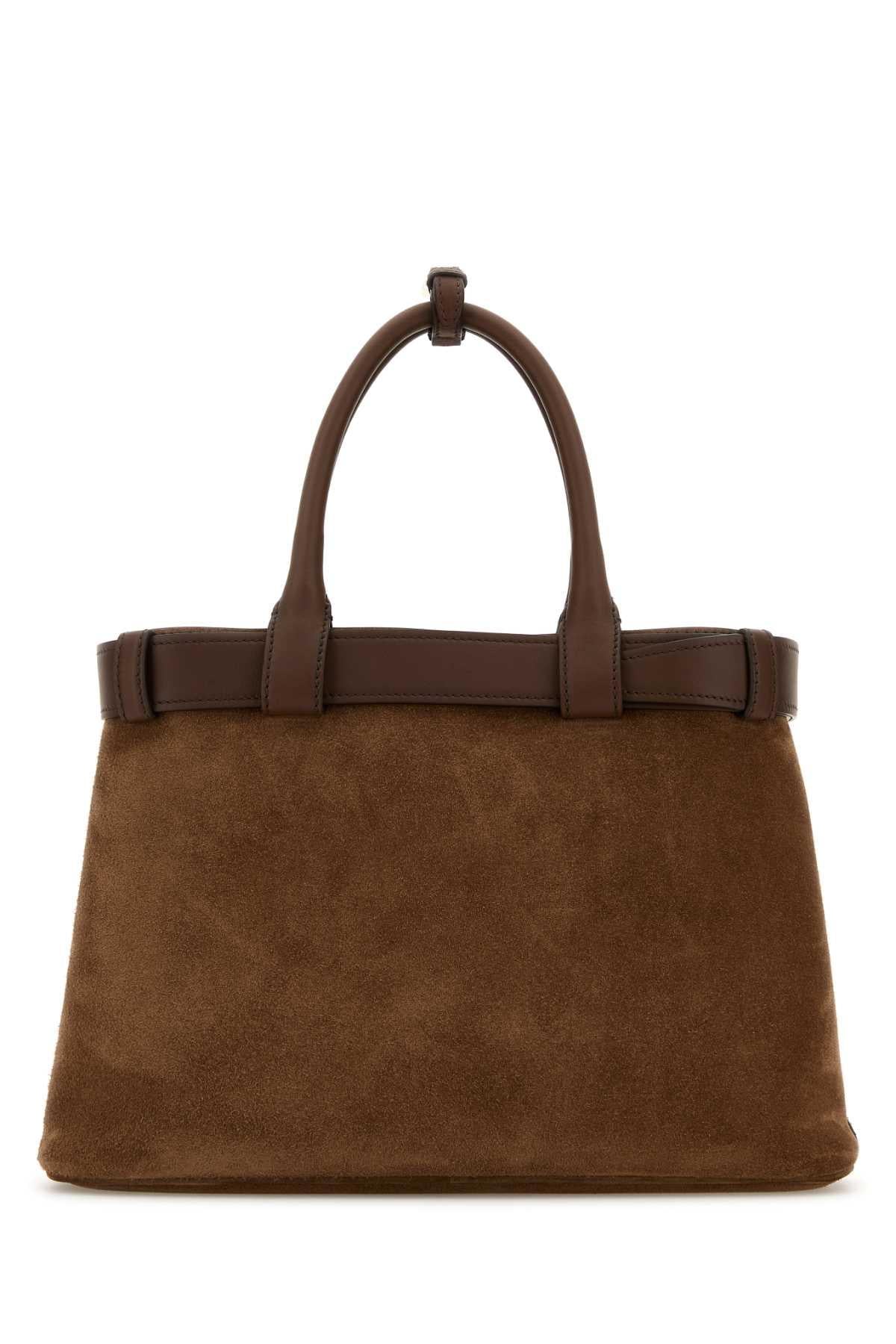 PRADA Navy Leather Structured Tote Bag