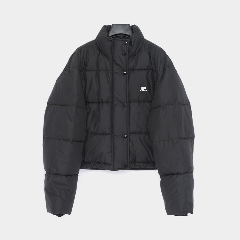 courreges Nylon Puffer Cropped Down Jacket for Women