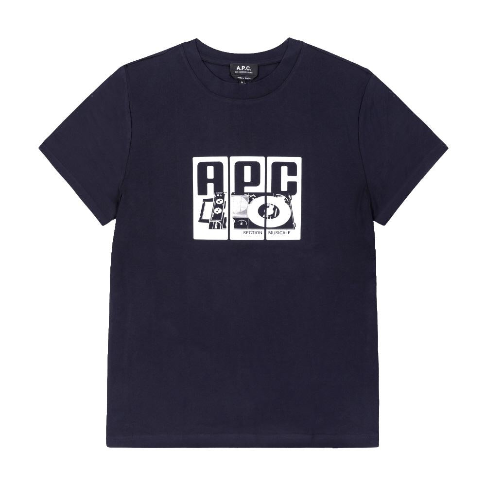 A.P.C. Unisex Short Sleeve T-Shirt COBQX M26485 IAK DARK NAVY