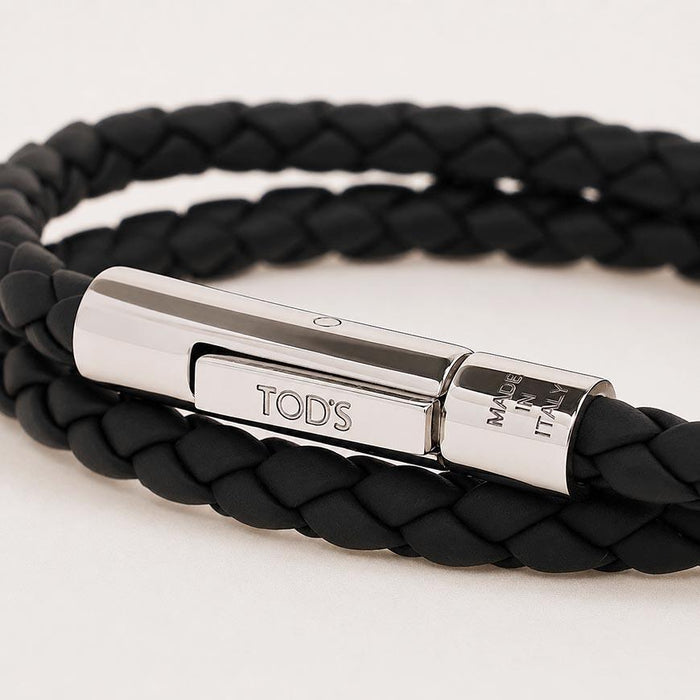 Tods My Colors Leather Bracelet for Men Black