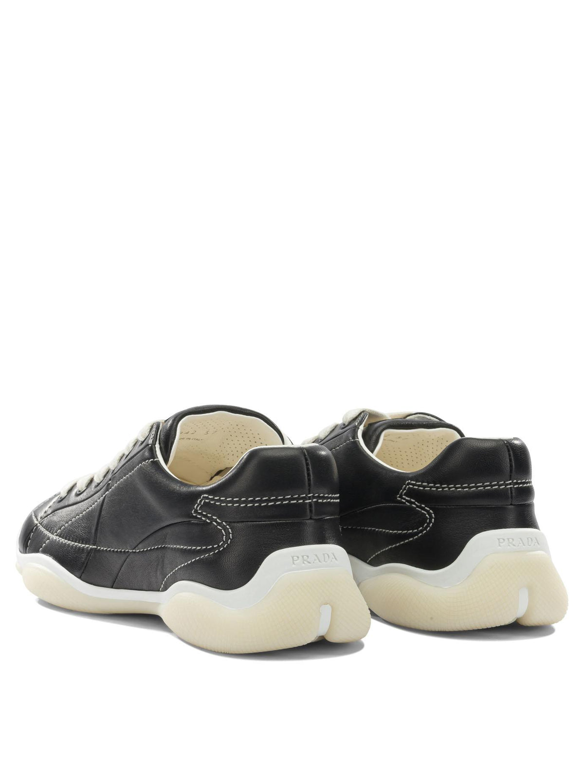 PRADA Leather Low-Top Sneakers White