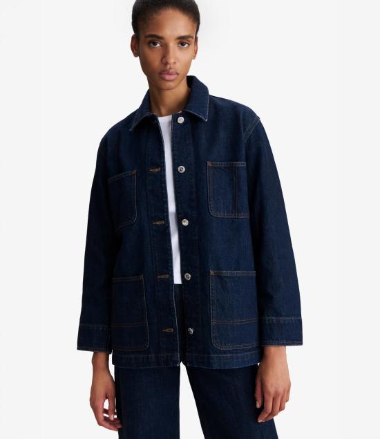A.P.C. 26FW Jacket for Women COHQZ F32061 IAL WASHED INDIGO DOM