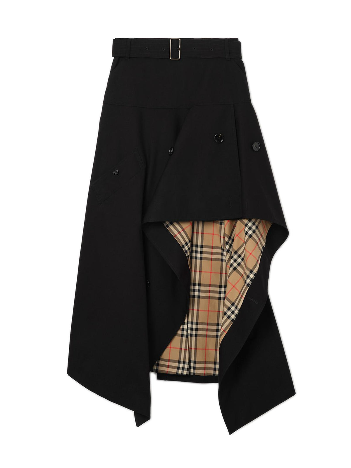 BURBERRY Black Wool Long Skirt
