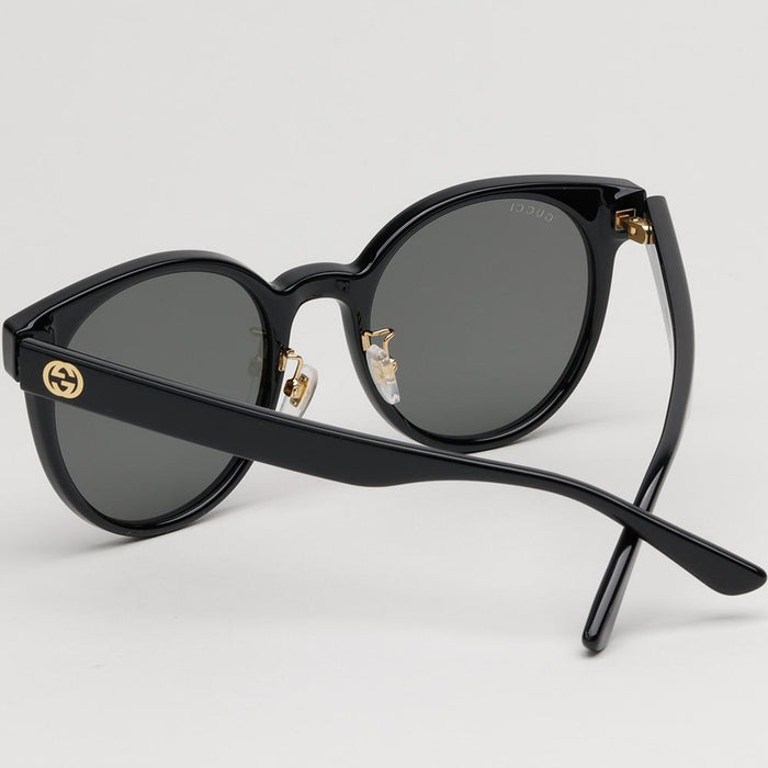 GUCCI Black Acetate Oversized Round Asian Fit Sunglasses