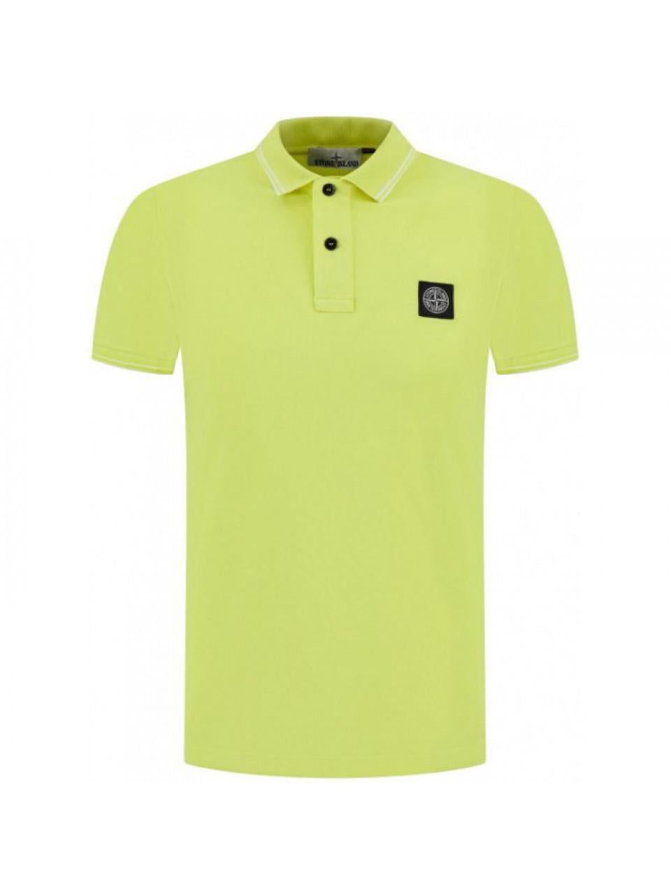 STONE ISLAND Cotton Pique Slim Fit Short Sleeve Polo Shirt