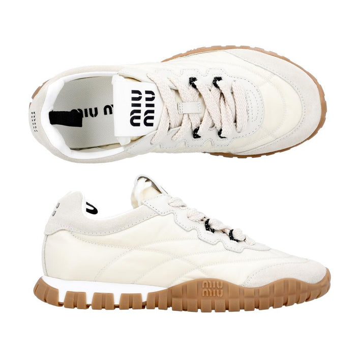 Miu Miu Tire Technical Suede Low-Top Sneakers for Women