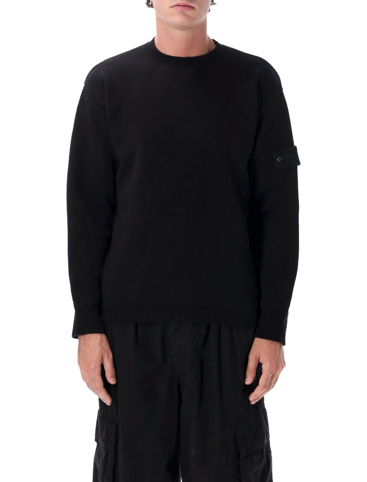 STONE ISLAND Gray Wool Turtleneck Knit Sweater