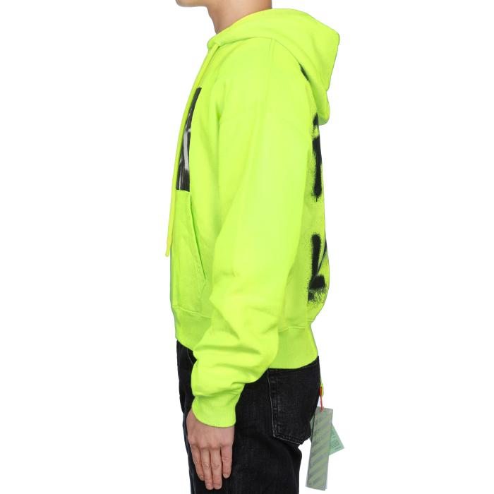 OFF WHITE Neon Printed Hooded T-Shirt for Men OMBB037R20E300156210