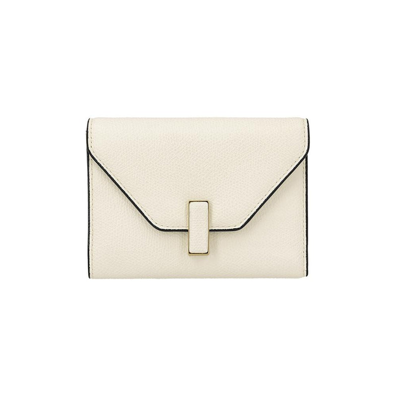 Valextra Black Leather Zip Compact Wallet Women’s 3-Card Slots