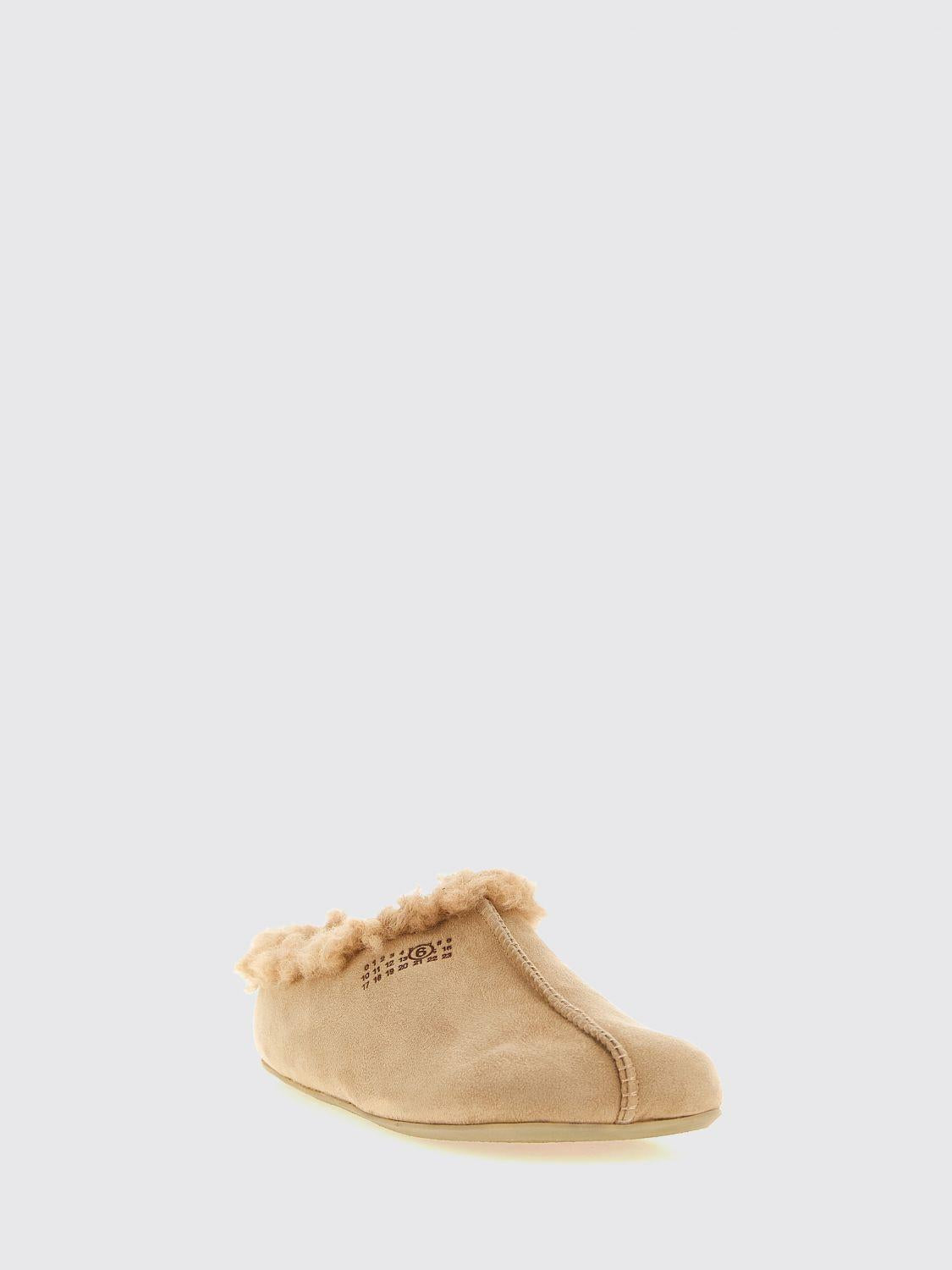 Maison Margiela Silver Leather Flat Shoes