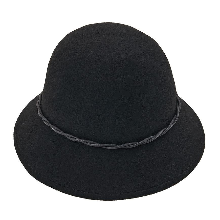HELEN KAMINSKI Helene Wool Cloche Hat for Women HAT51844 BLACK