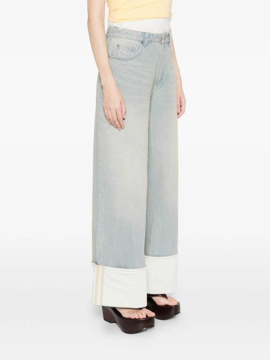 Adidas Women’s Denim Jeans Pants KW4517 Light Blue Off White DOM