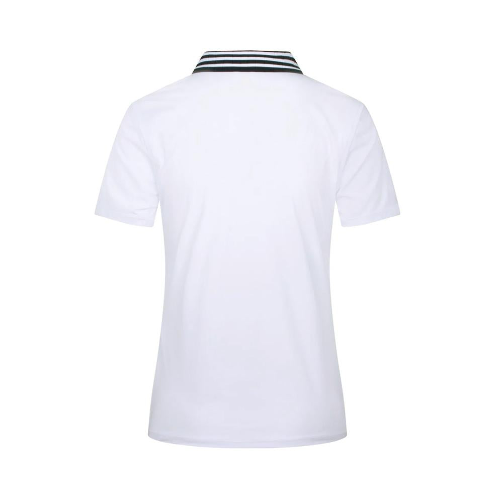 J LINDEBERG White Pleated Collar Short Sleeve T-Shirt