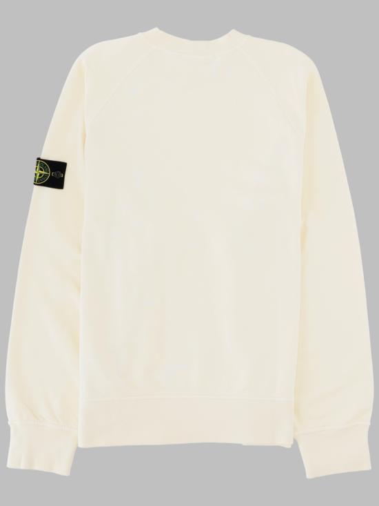 STONE ISLAND Organic Cotton Fleece Oversized Crewneck Sweatshirt