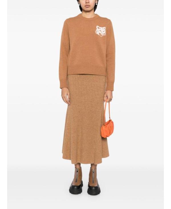 Maison Kitsune Fox Head Intarsia Merino Wool Jumper Pullover NW00808 KM0329 P270