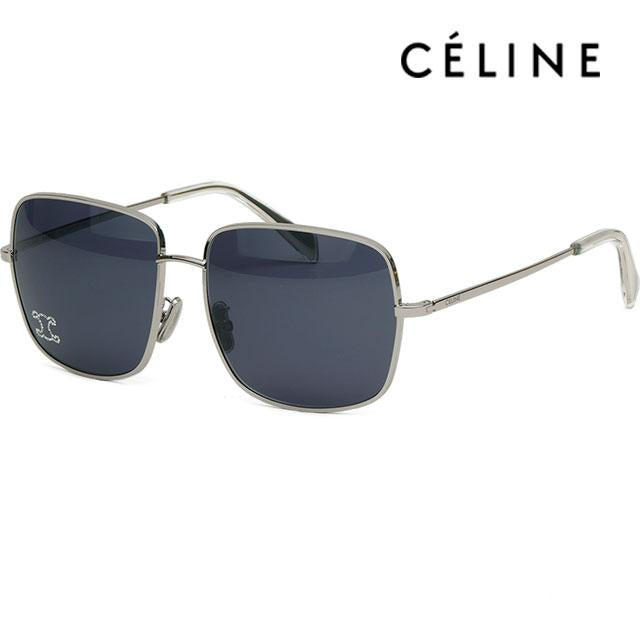 CELINE Square Metal Frame Sunglasses with Crystal Embellishments Un CL40284U 16V