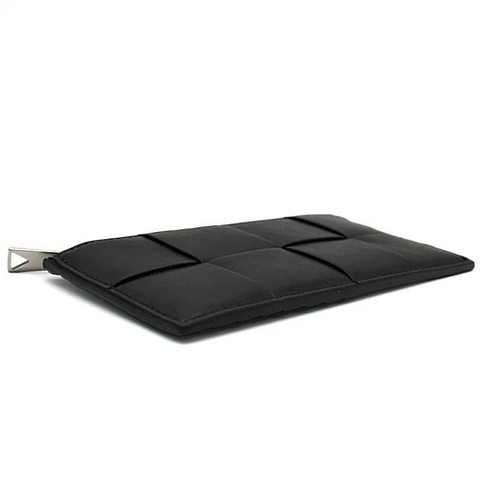 Bottega Veneta Cassette Long Zip Card Case Leather Navy
