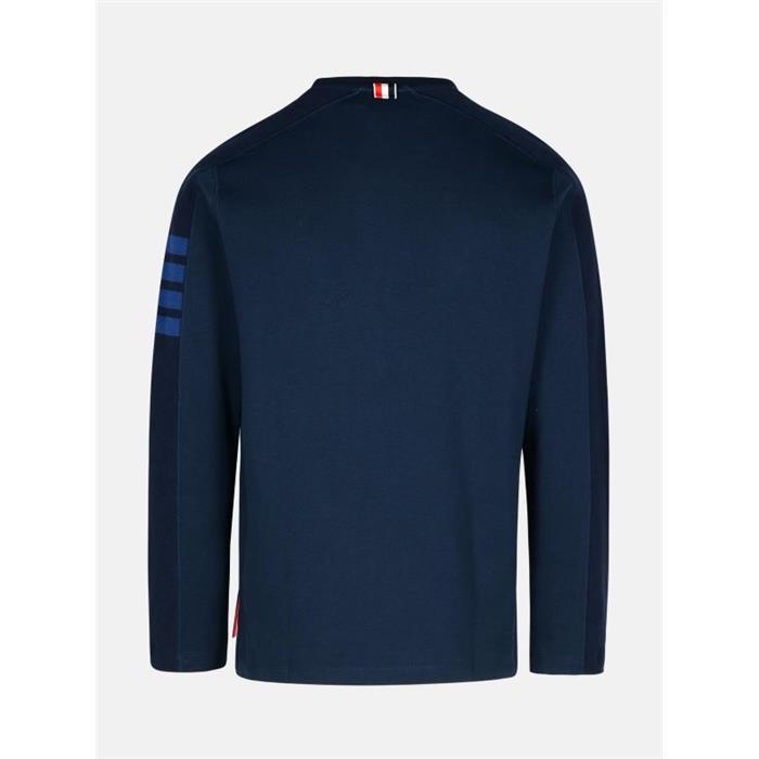 THOM BROWNE Navy Long Sleeve Crewneck Sweatshirt T-Shirt