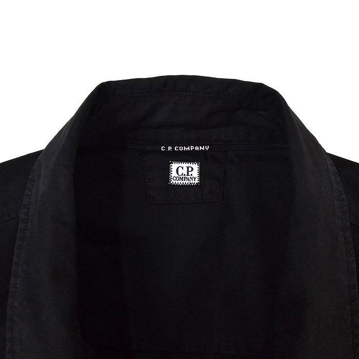 CP Company Black Lens Zip Gabardine Overshirt Jacket