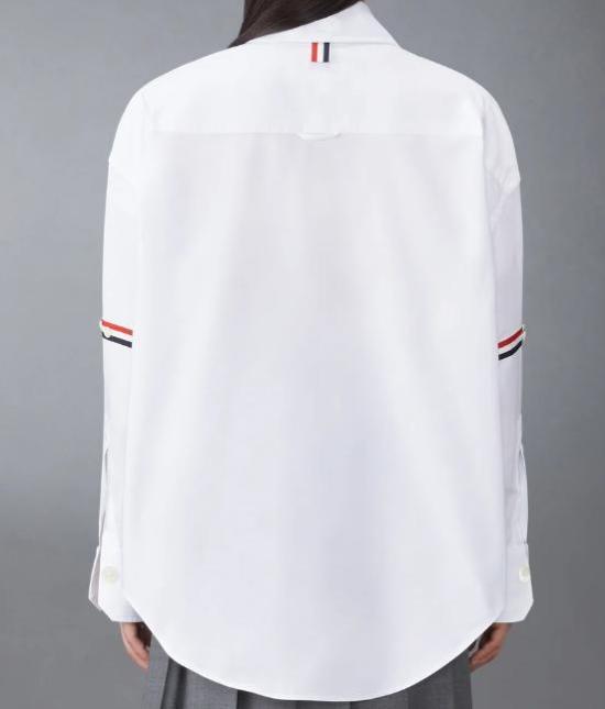 THOM BROWNE RWB Stripe Detail White Shirt FLL079E F03131