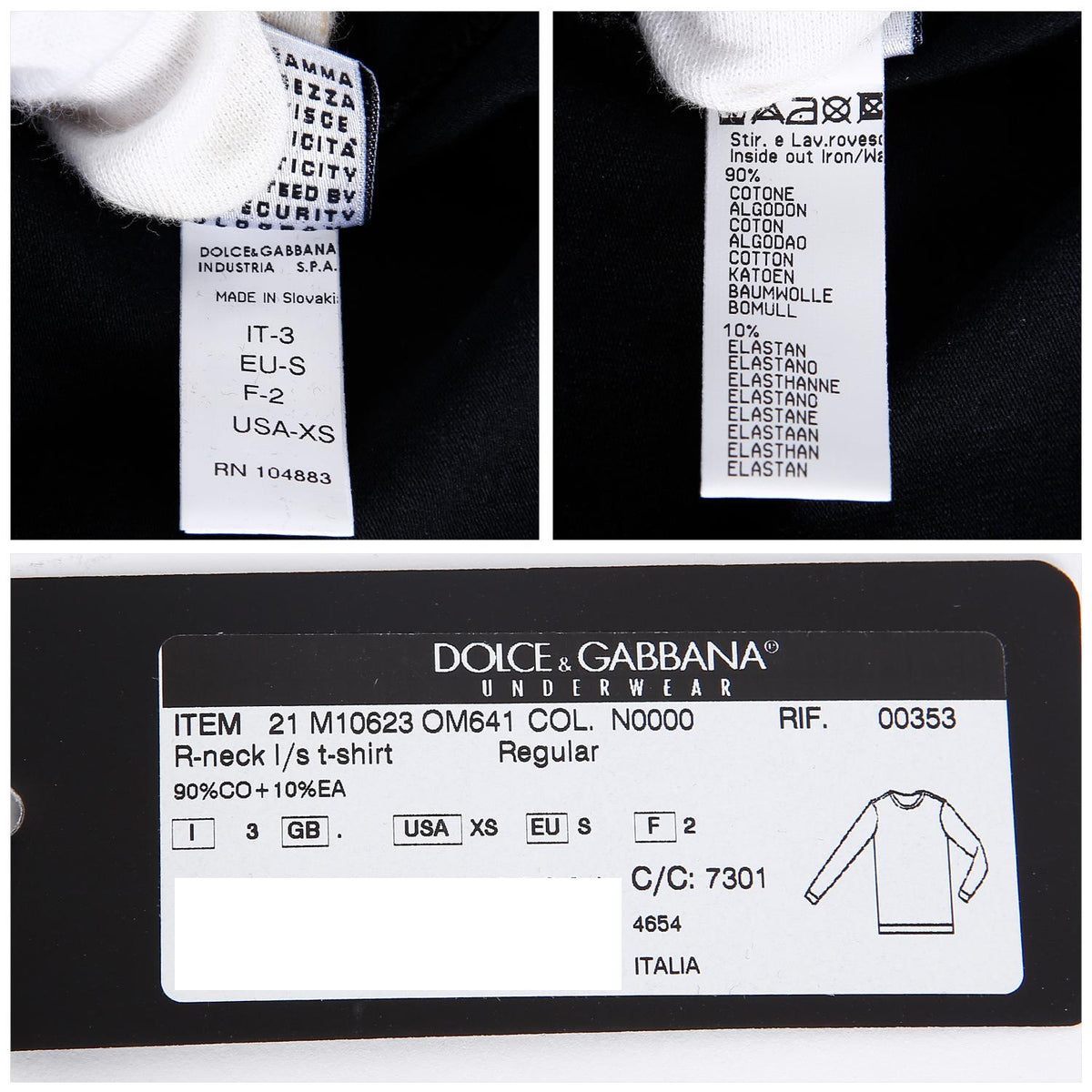 Dolce&Gabbana Long Sleeve Underwear T-Shirt for Men M10623 N0000