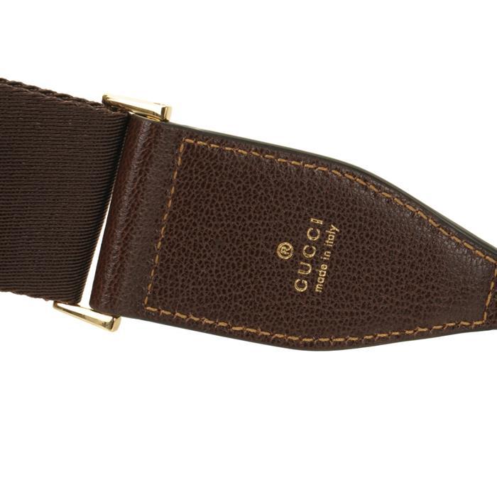 GUCCI Web Small Crossbody Bag Black GG Canvas Leather Trim