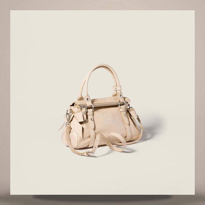 Miu Miu Leather Top Handle Shoulder Bag 5BA327 2A44 F0485