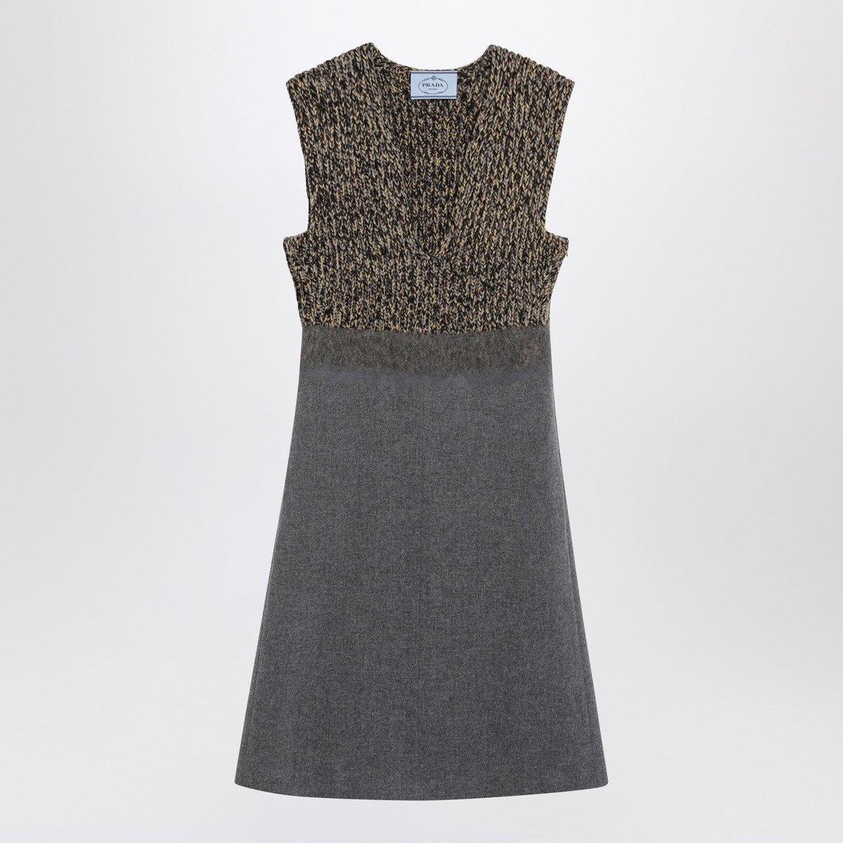 PRADA Sleeveless Mini Dress Black Wool