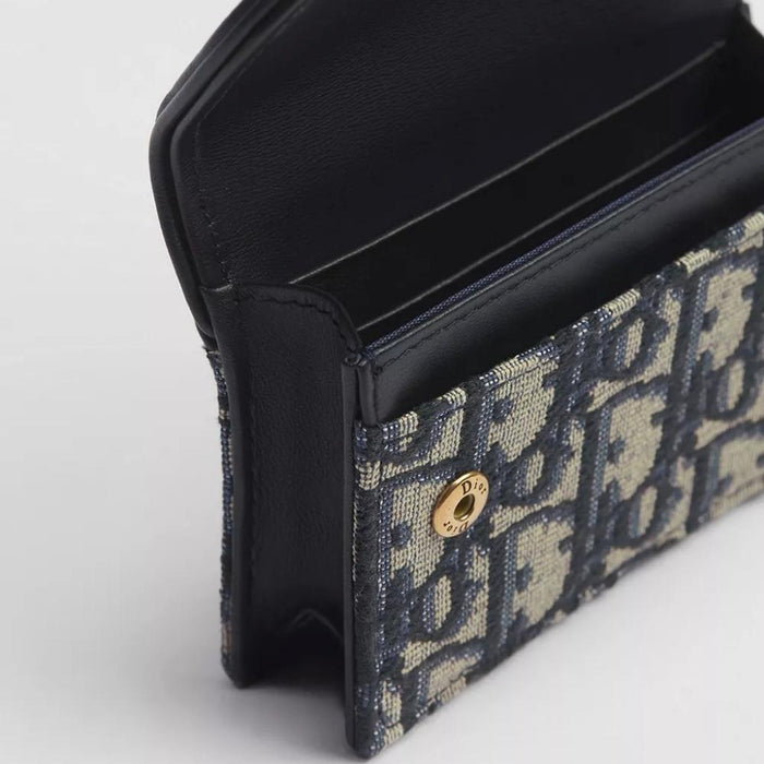DIOR Oblique Saddle Bloom Women’s Card Holder Wallet