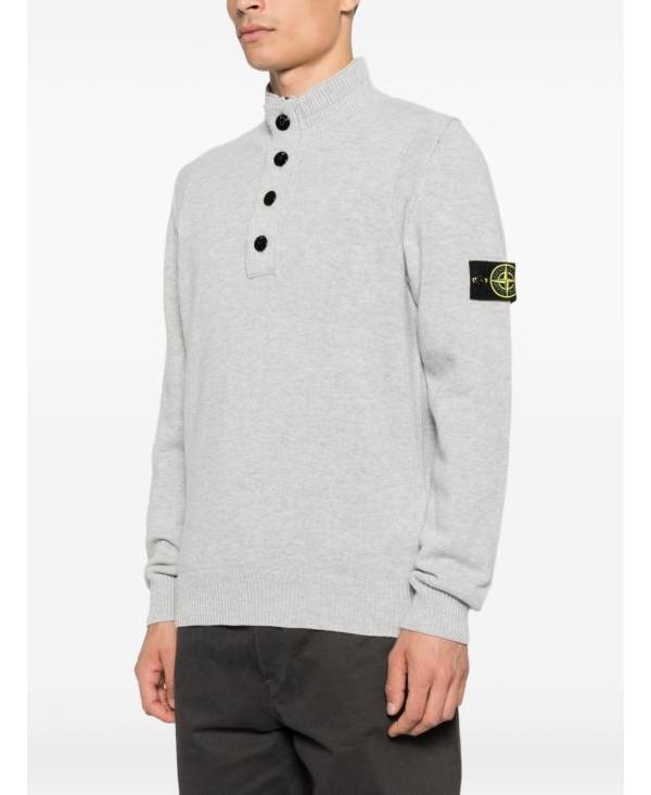 STONE ISLAND Lambswool Half-Zip Sweater Men’s Round Neck Knit