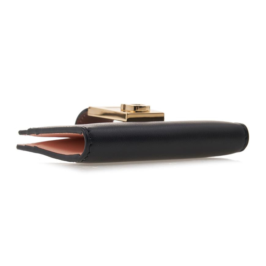 Ferragamo Women’s Hug Card Holder Wallet Black Leather 0770880