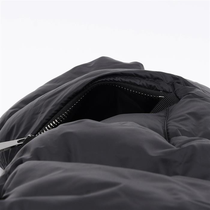 Moncler Hooded Shearling Trim Short Down Jacket Black Women’s