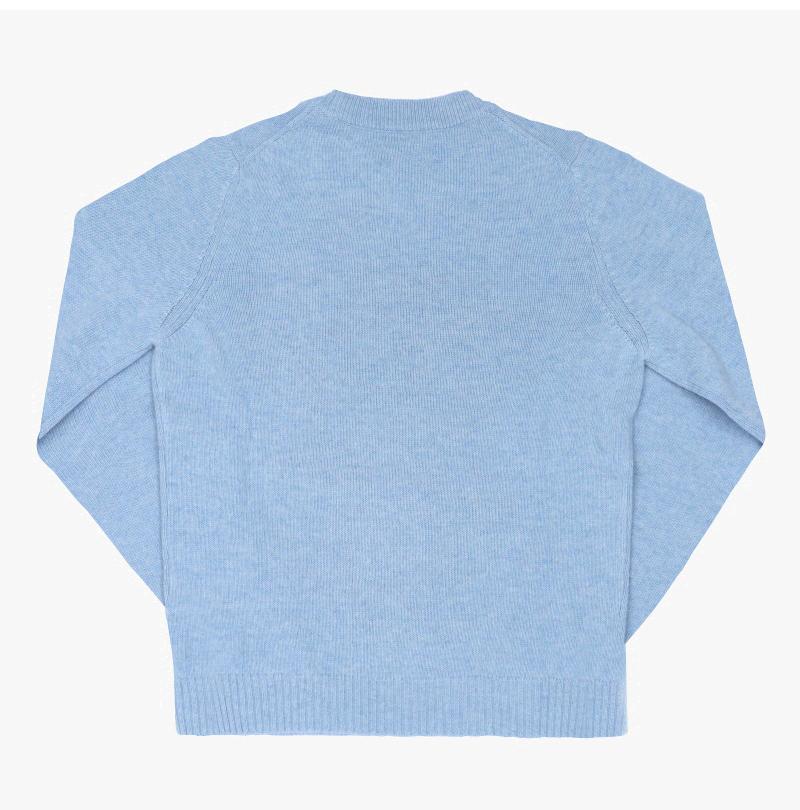 GANNI Bear Logo Mix Round Neck Knit Sweater for Women A1070047 646