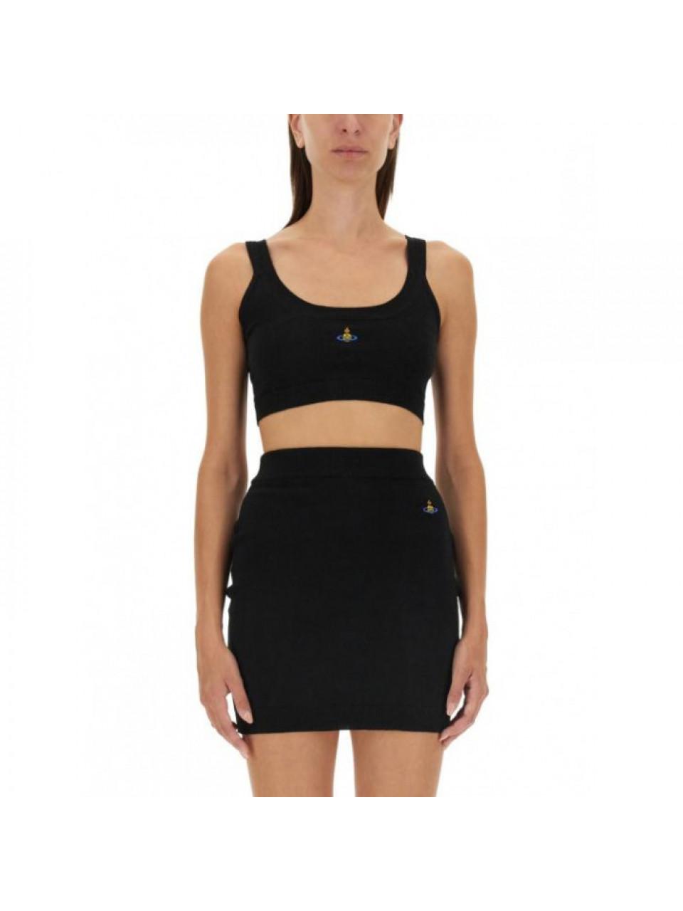 Vivienne Westwood BEA Bra Top Black Cotton T-Shirt