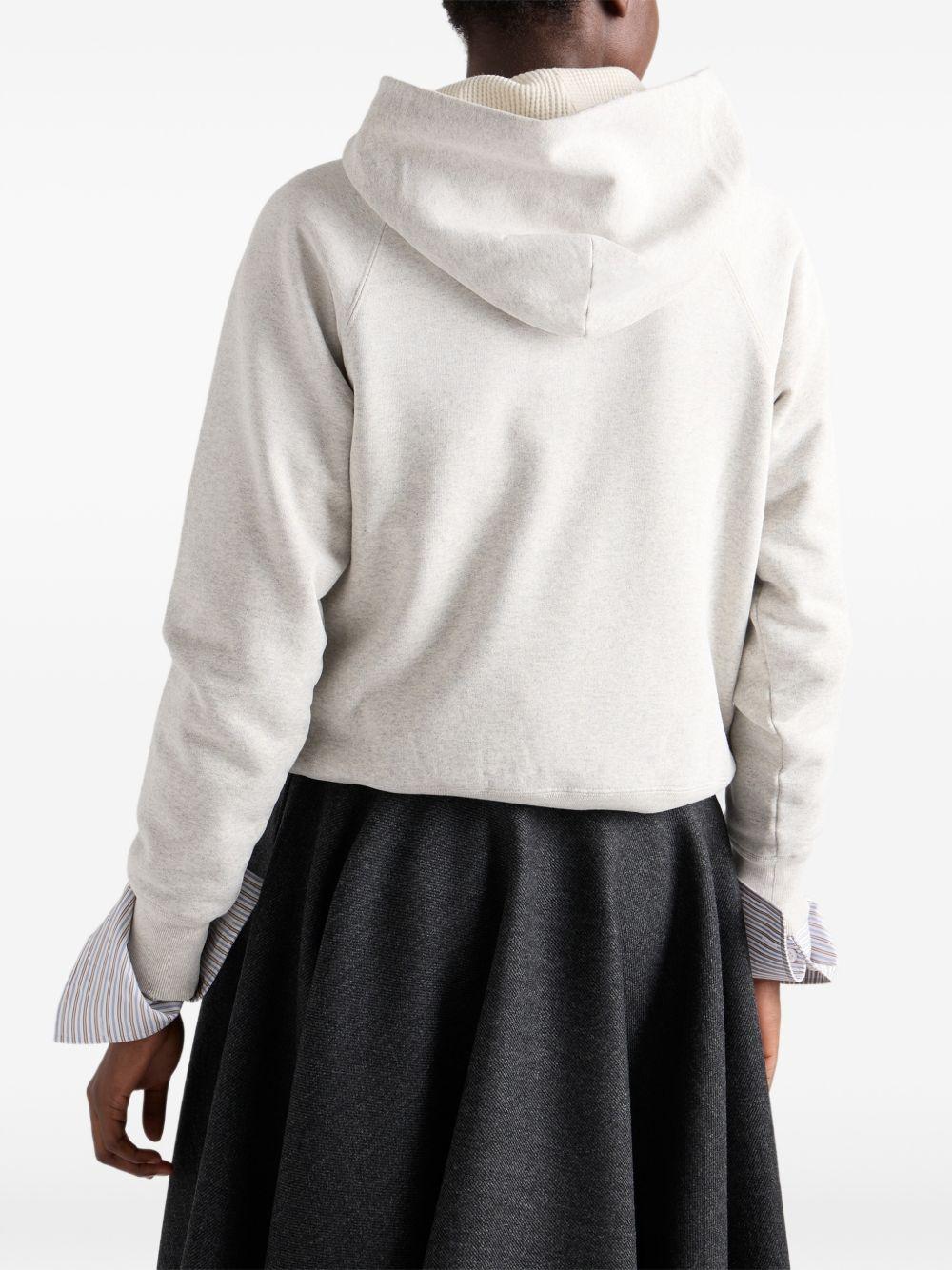 PRADA Black Cotton Logo Hoodie for Women