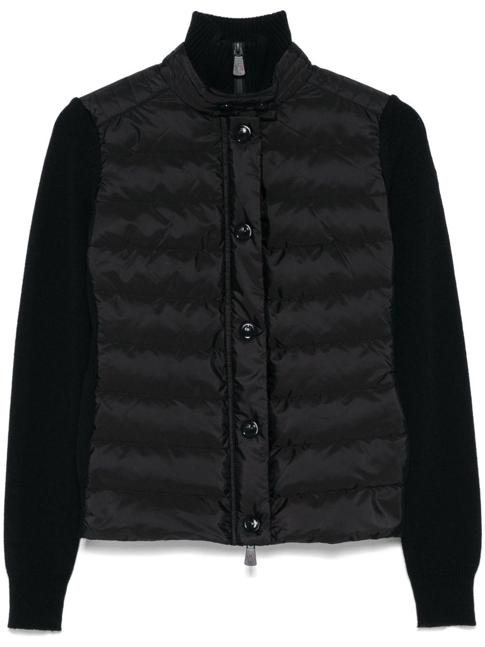 Moncler Black Wool Knit Cardigan for Women