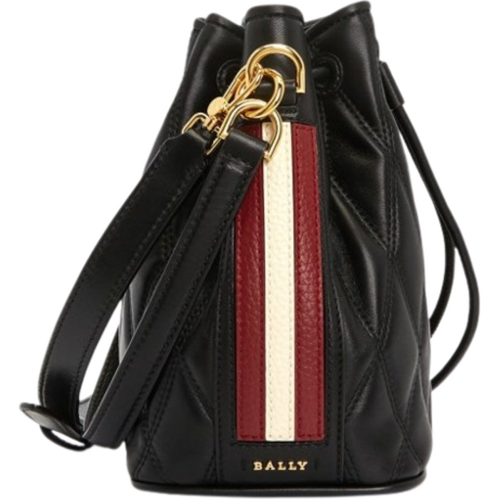 BALLY Black DONAE QT F170 Leather Bucket Shoulder Bag