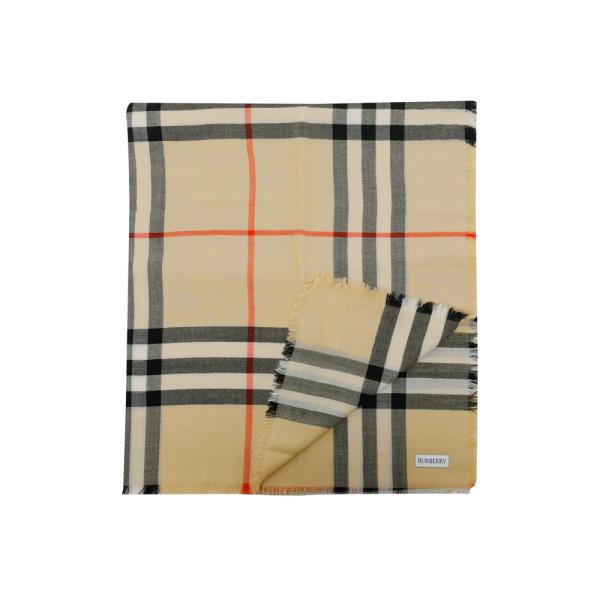 BURBERRY Giant Check Wool Scarf Muffler Sand 8122127