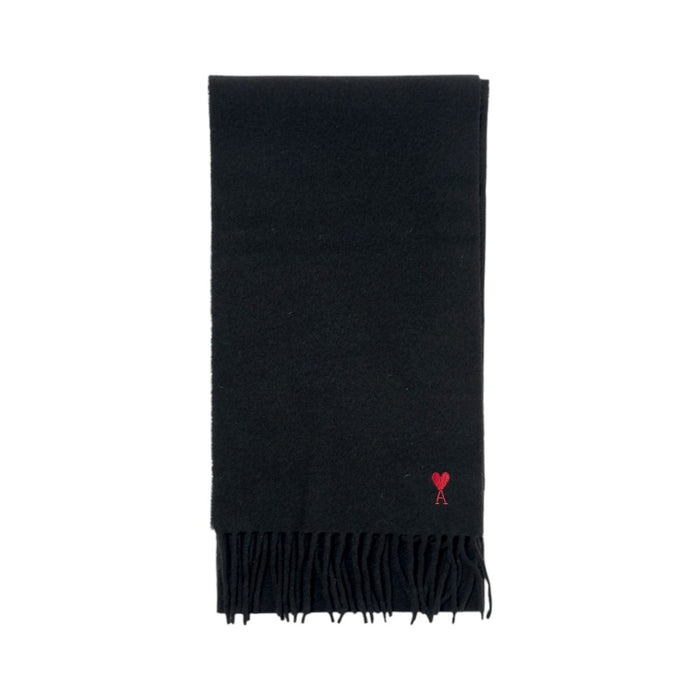 AMI Unisex Heart Logo Wool Scarf BFUSF405 334 001