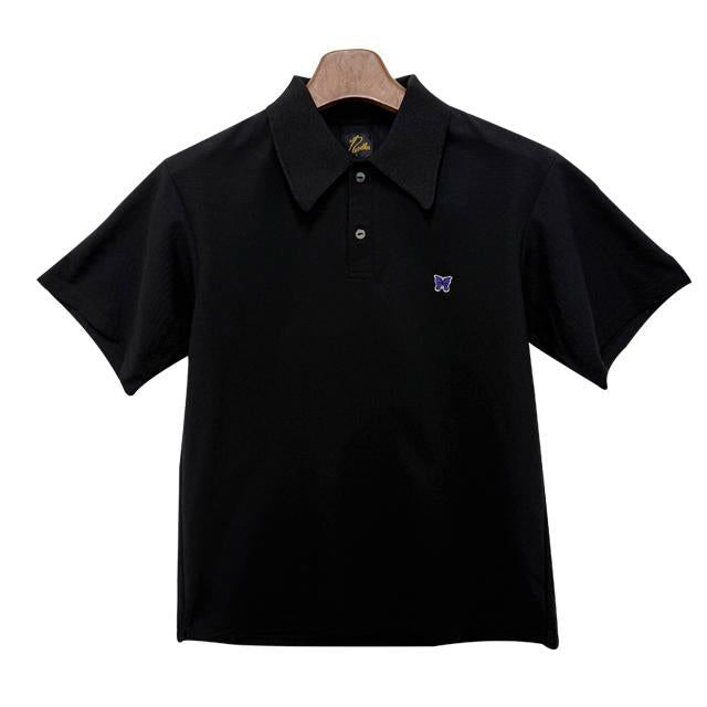 NEEDLES Butterfly Embroidered Poly Pique Short Sleeve Polo Shirt QV352 C