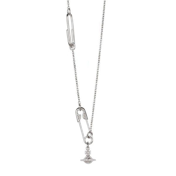 Vivienne Westwood Silver Safety Pin Pendant Necklace 630203F7 01P019
