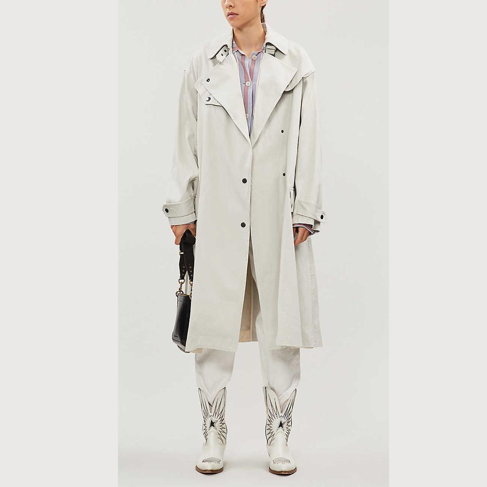 Isabel Marant GABAO Trench Coat Navy Cotton Blend Womens Coat
