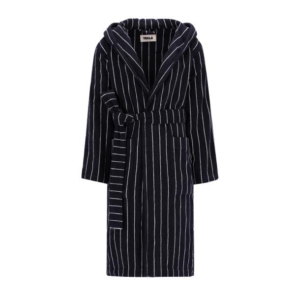 TEKLA Terry Antwerp Stripe Hooded Robe Bath Gown Loungewear