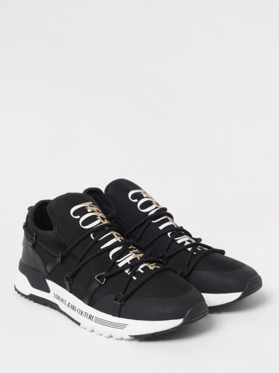 Versace Black Leather Low-Top Sneakers 78YA3SA6ZSC 66899