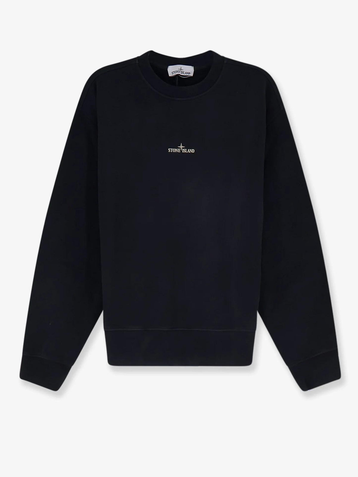 STONE ISLAND Black Cotton Crewneck Sweatshirt