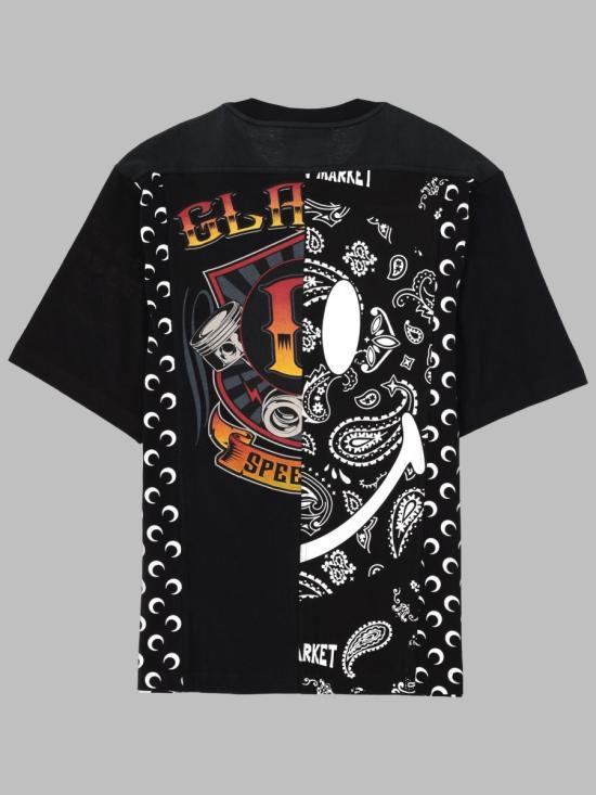 Marine Serre Upcycled Graphic T-Shirt Black Men’s MTT102 AUJER0003 BK99