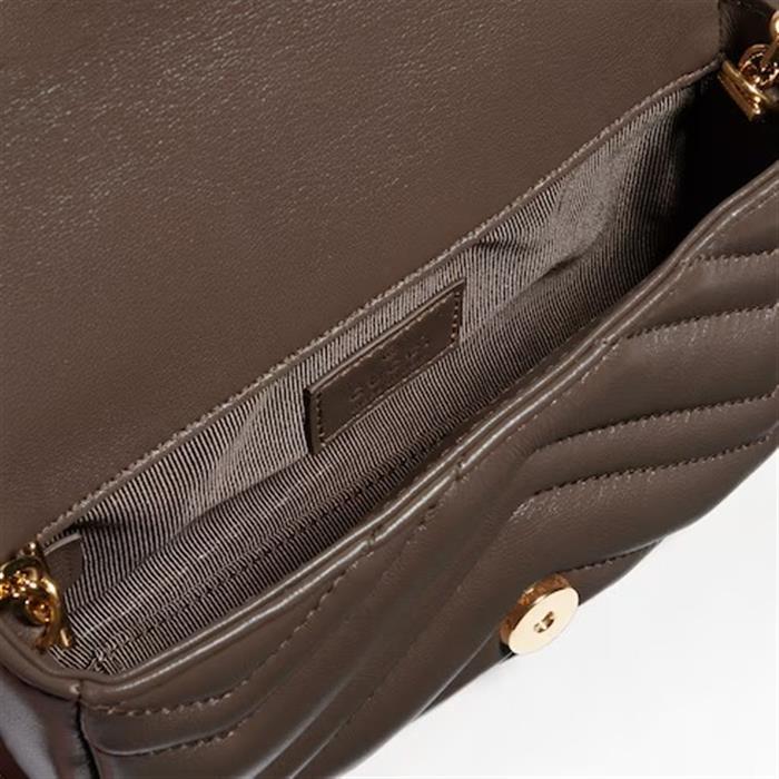 GUCCI GG Marmont Mini Leather Shoulder Bag Brown