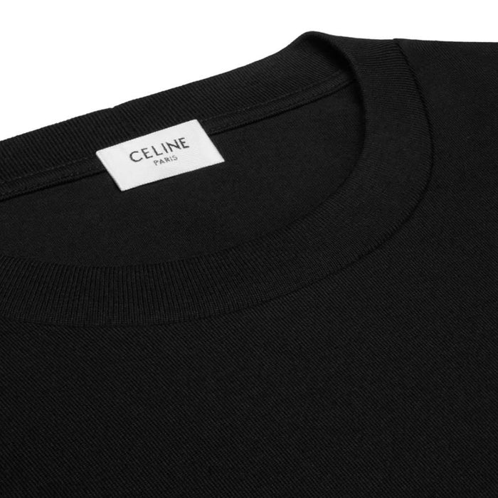 CELINE Black Jersey Cotton Short Sleeve T-Shirt